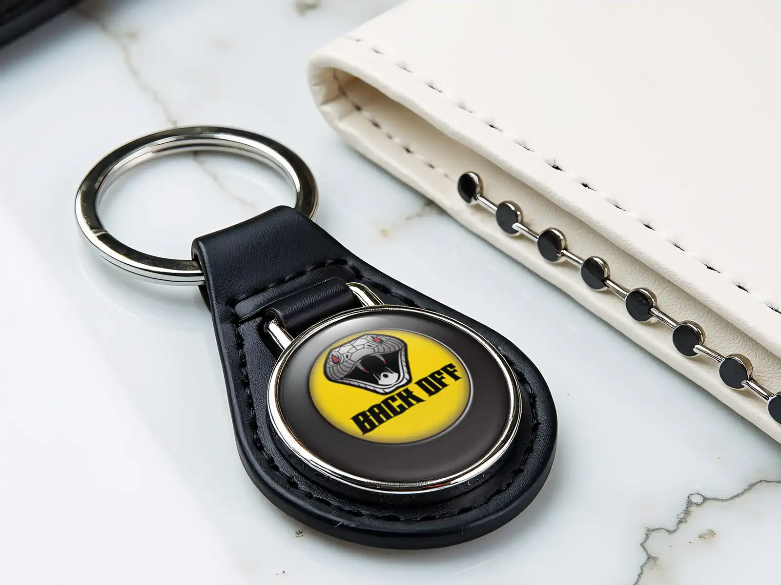Leather Key Case Classic Design Racing Style